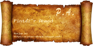 Pintér Ahmed névjegykártya