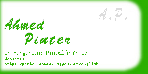 ahmed pinter business card